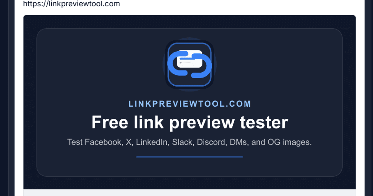 Facebook link preview example with title, description, and image