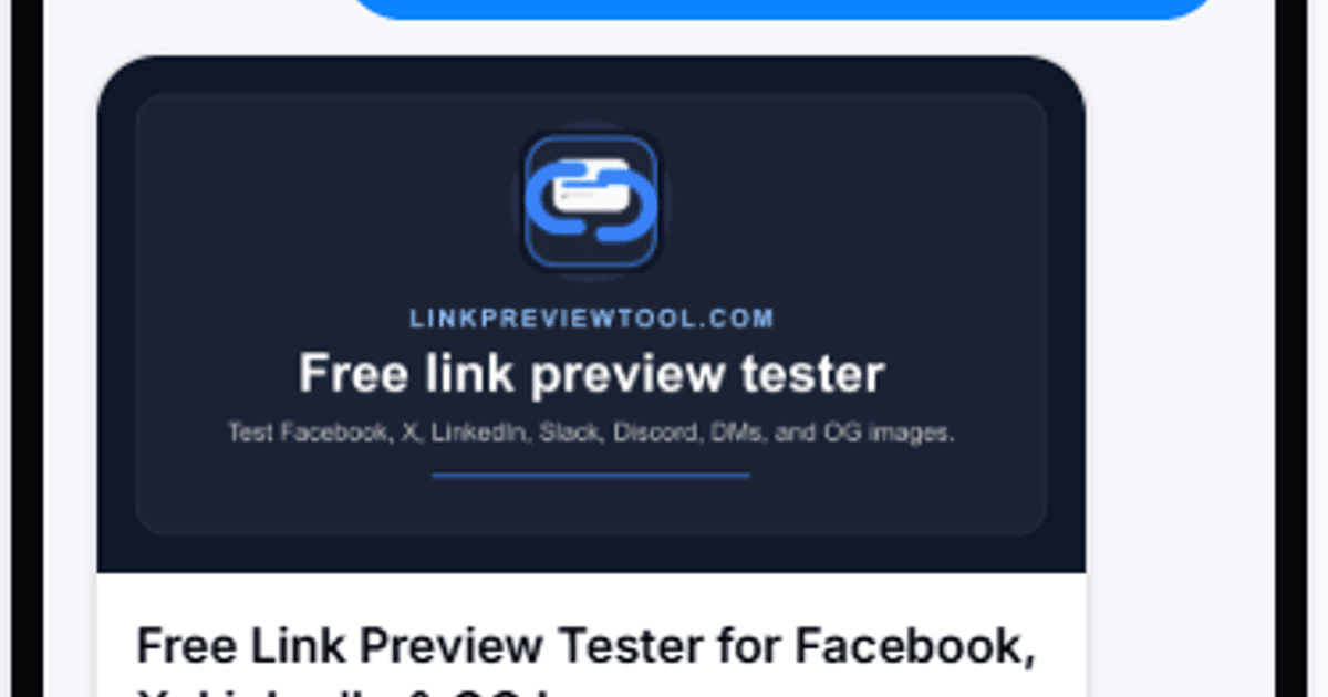 Smartphone message preview example showing how a shared link appears on mobile