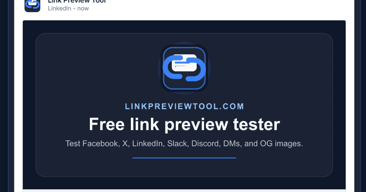LinkedIn link preview example showing a social card layout